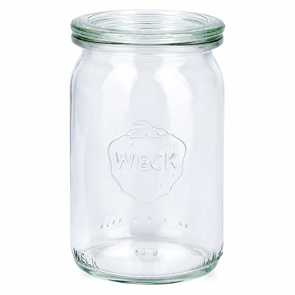 145ml cilinderglas met glazen deksel WECK RR40 WECK 145 ml cilinderpot met glazen deksel RR40 inmaakpot transparant voor conserveren en bewaren