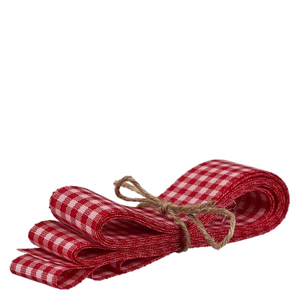 WECK stortglas 140ml compleet met honinglepel en strikje Rol rood en wit geblokt stoffen lint voor WECK potdecoratie, gebonden met natuurlijk jute koord