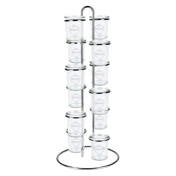 Serveerrek Vertico12 voor 12 WECK stortglas Verticale pothouder met 12 WECK potten voor praktisch opbergen en ruimtebesparend organiseren