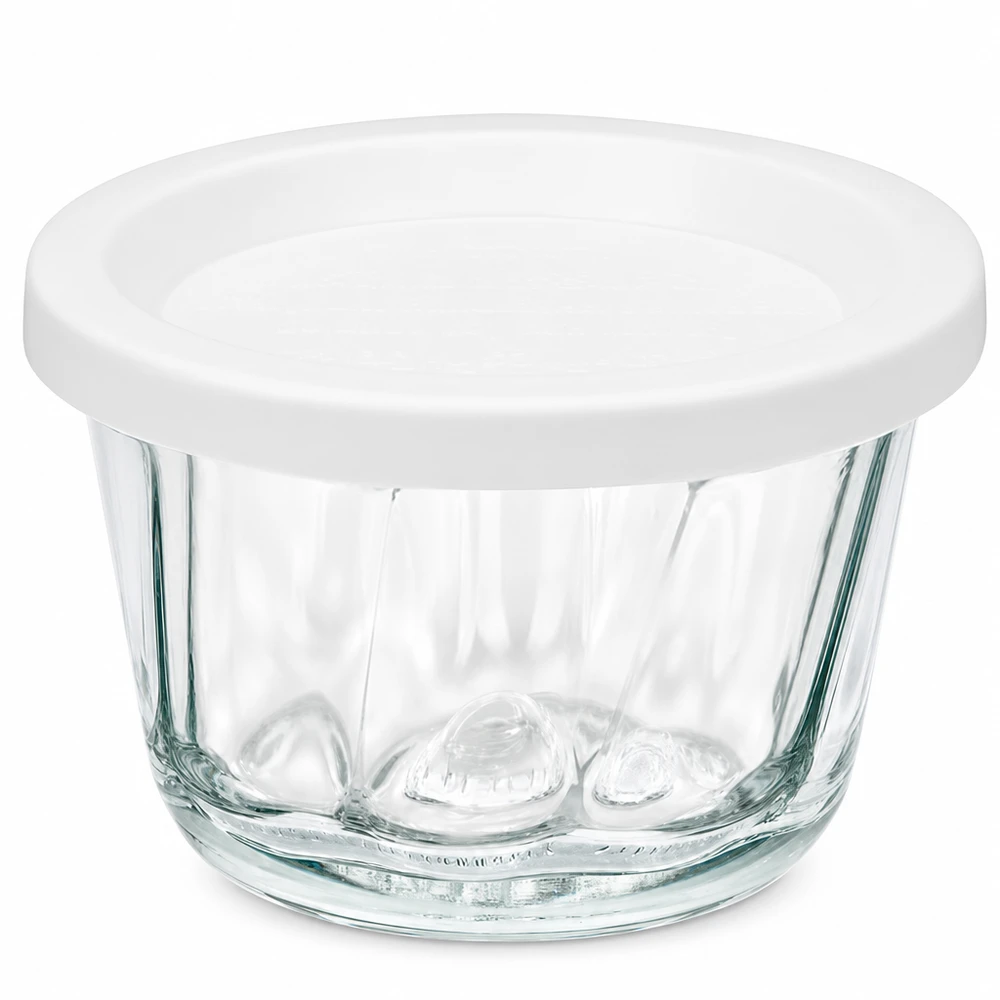WECK Gugelhupf pot 165ml met wit klapdeksel RR80 gemaakt van helder glas met typische groefstructuur