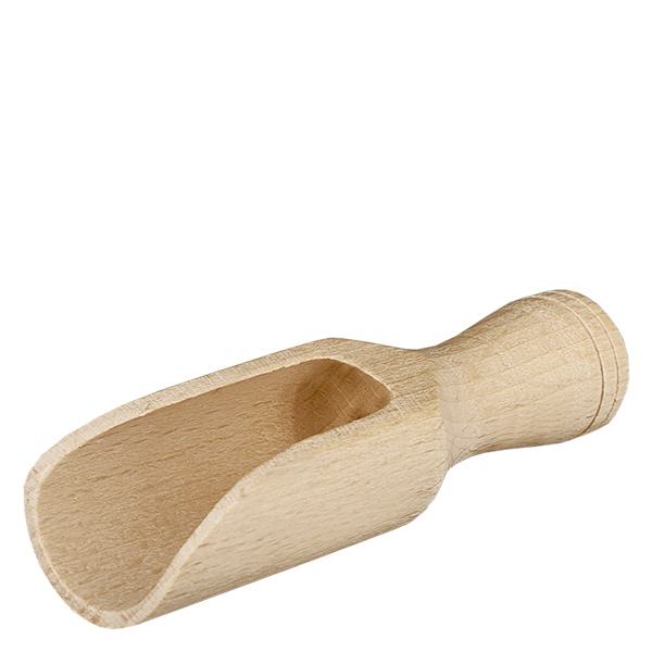 Houten schep maat S halfronde vorm - 75mm lang Klein houten schepje halfrond 7,5 cm naturel onbehandeld voor specerijen kruiden en thee gemaakt van beukenhout