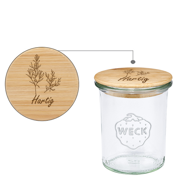 Houten dekselset "hartig" met WECK weckpot 160ml Houten dekselset "hartig" met WECK weckpot 160ml