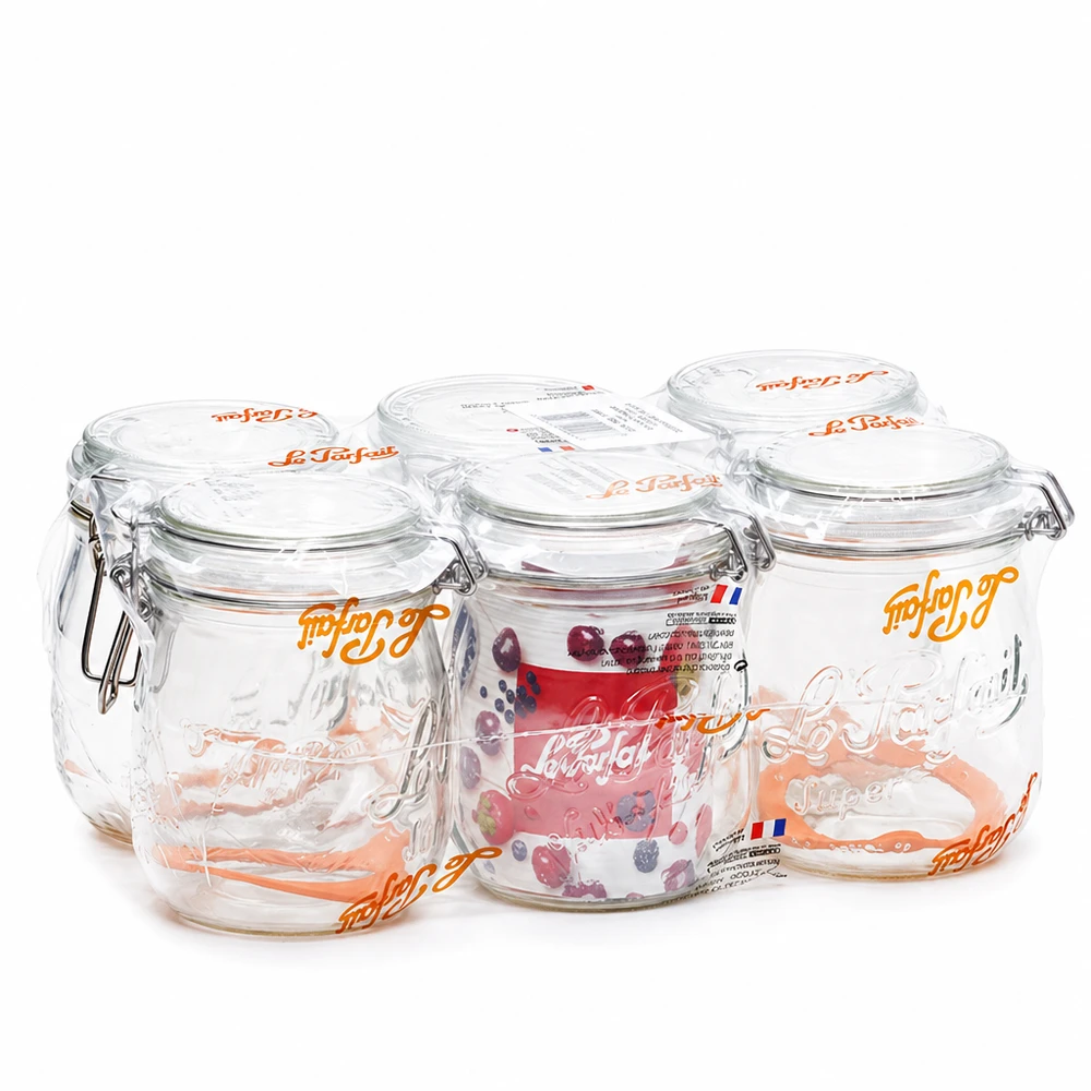 Le Parfait Super voorraadpot 750ml met draaidop van glas, luchtdichte opslag voor keuken en huishouden