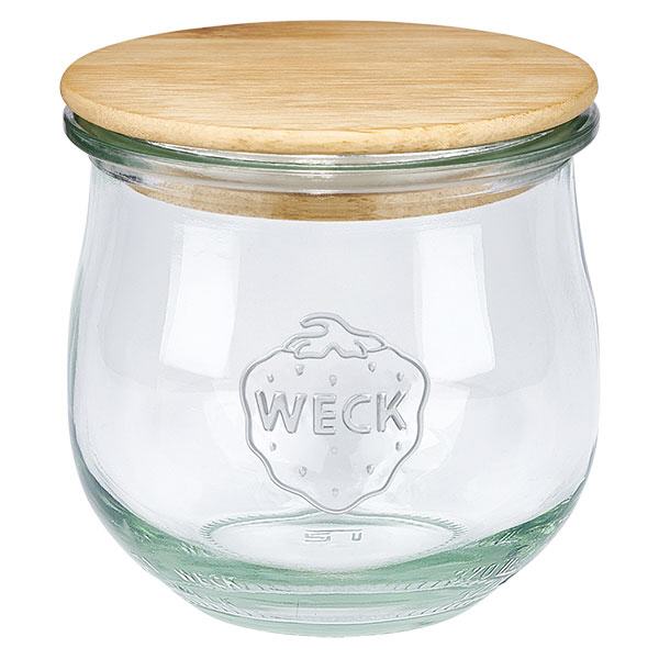 370ml tulpenglas WECK RR80 met hout deksel