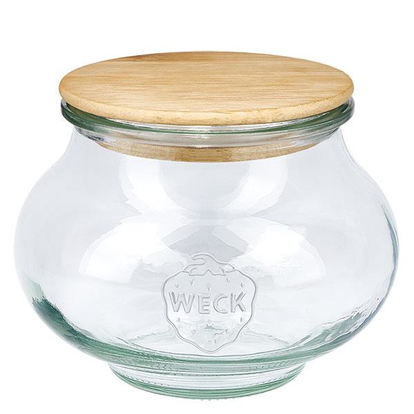 560ml juwelenglas WECK RR80 met hout deksel