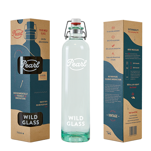 Fles Pearl 70 CL Swing Clip, wild glas