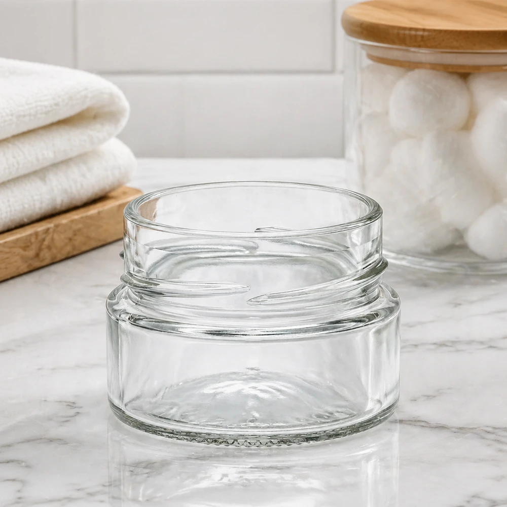 80ml rond glas zonder deksel (TO58deep) UNiTWIST Ronde glazen pot 80ml met TO58 draad transparante inmaakpot voor keuken en opslag