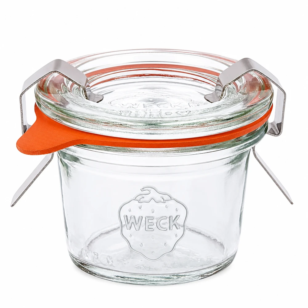 35ml stortglas compleet WECK RR40 WECK 35ml RR40 mason jar met glazen deksel rubberen ring en klemmen voor conserveren en inblikken