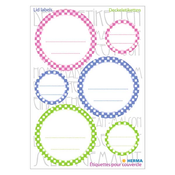 Deksel etiketten gekleurd (18 stickers) ø24/44mm Deksel etiketten gekleurd (18 stickers) ø24/44mm