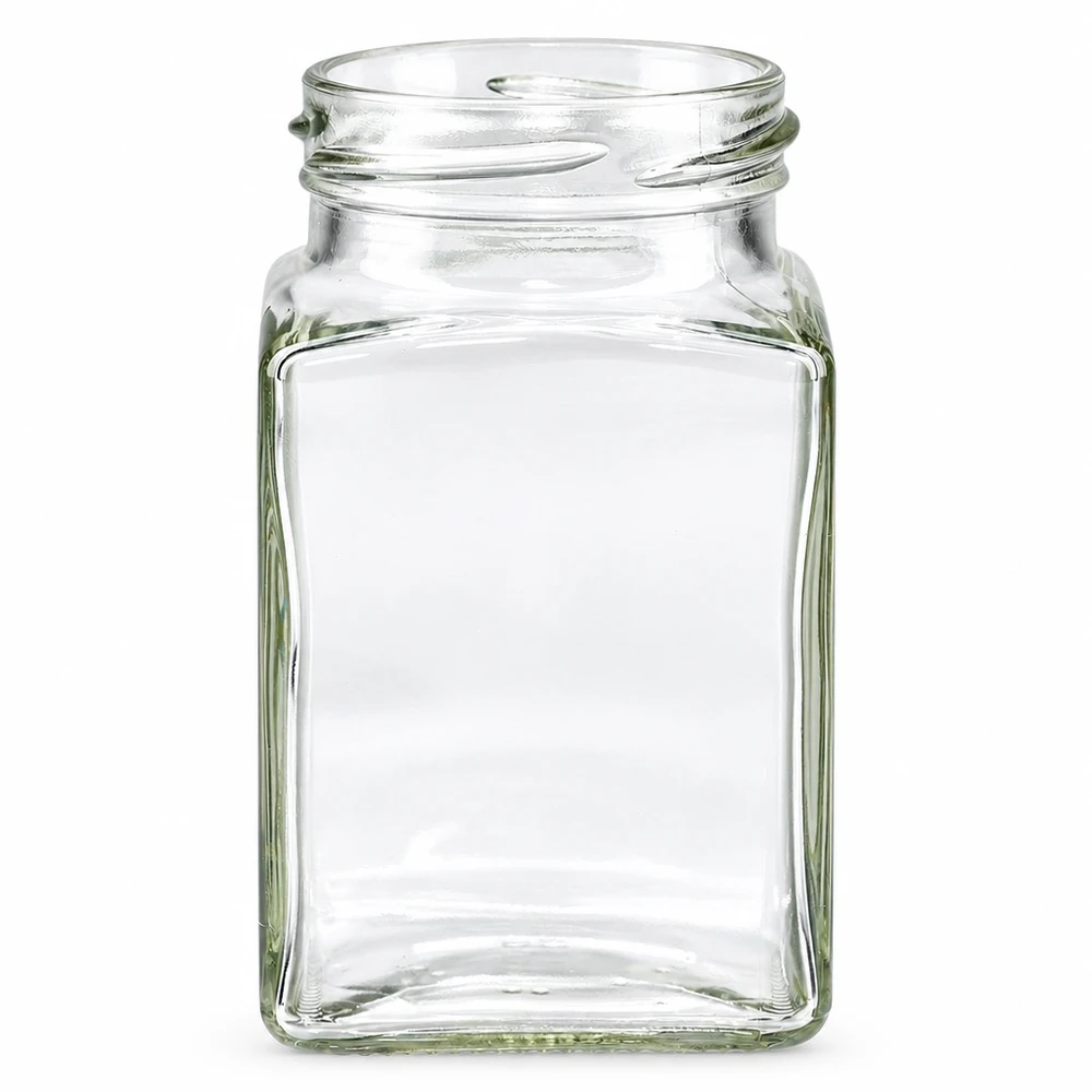 260ml tetraglas zonder deksel (TO58) UNiTWIST UNiTWIST Tetra260 inmaakpot 260ml vierkant transparant Twist-Off schroefdraad TO58 schroefdop leeg