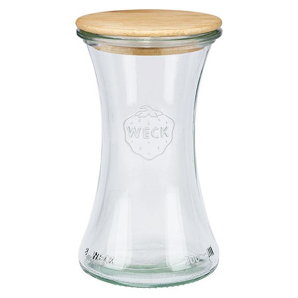 200ml delicatessenglas WECK RR60 met hout deksel