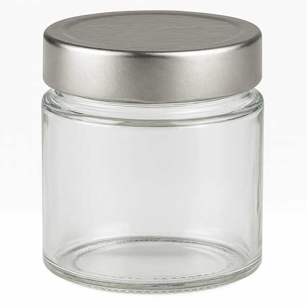 135ml rond glas met BasicSeal deksel zilver deep UNiTWIST