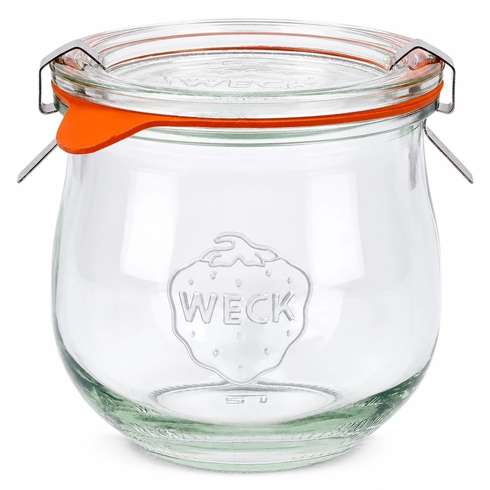 370ml tulpenglas compleet WECK RR80 WECK tulpenpot 370ml met glazen deksel en oranje rubberen ring RR80 Bewaar- en voorraadpot