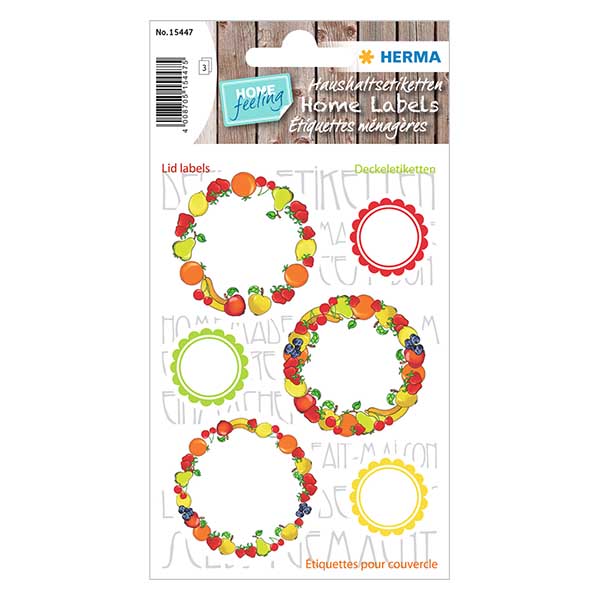 Deksel etiketten "Fruit" (18 stickers) ø24/43mm Deksel etiketten "Fruit" (18 stickers) ø24/43mm