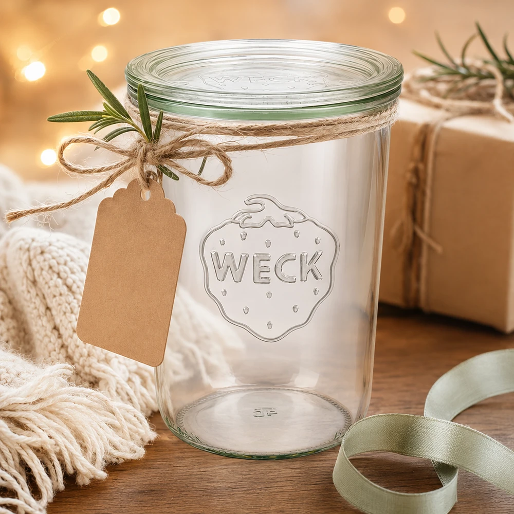 WECK RR100 glazen pot van 850 ml met glazen deksel WECK RR100 glazen pot van 850 ml met glazen deksel