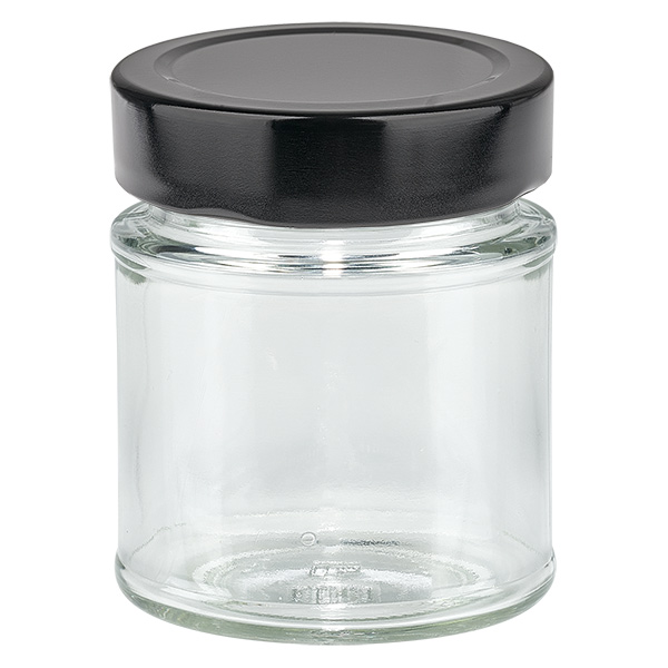 154ml rond glas met BasicSeal deksel zwart deep UNiTWIST