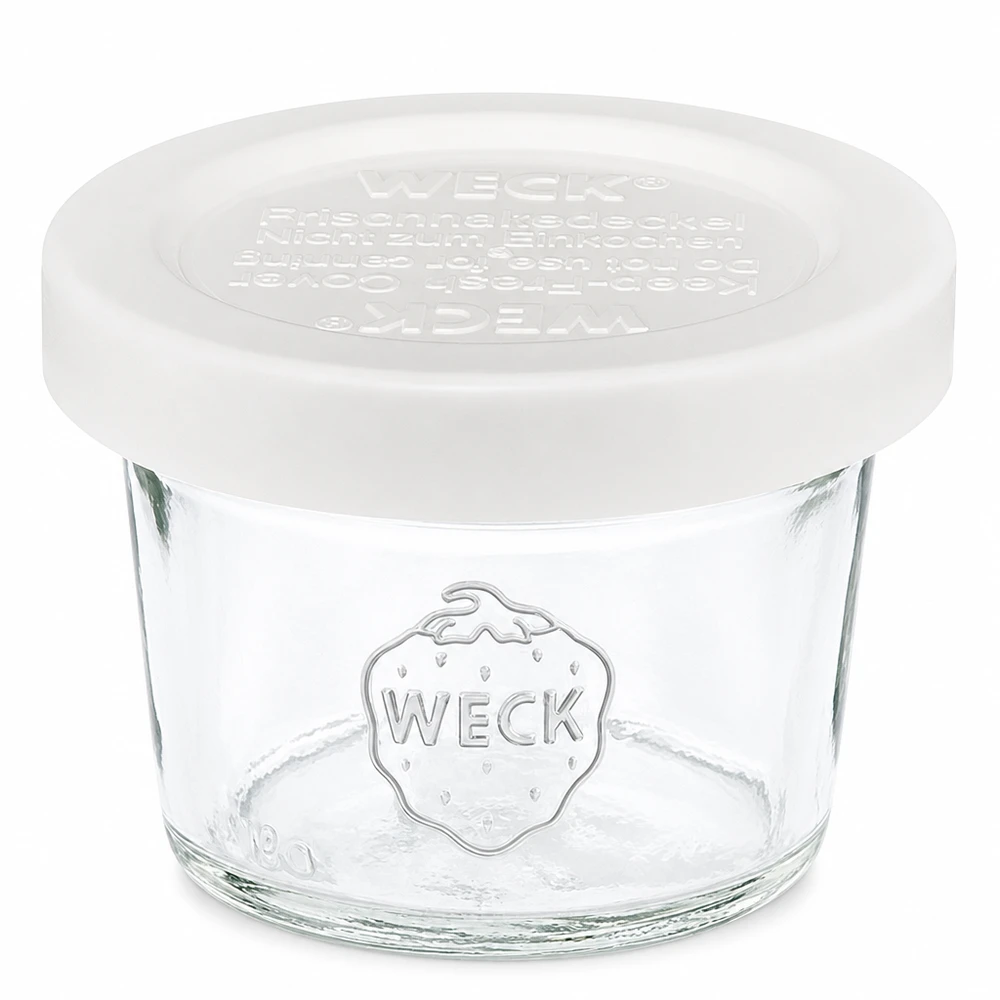 35ml WECK RR40 inmaakpot met wit deksel, kleine glazen inmaakpot voor jam en smeersels