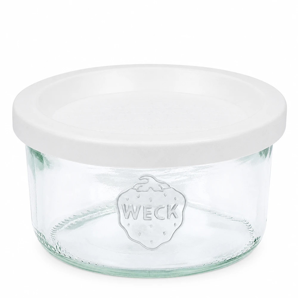 WECK 165 ml metselpot met wit deksel RR80 Heldere glazen pot voor inmaak