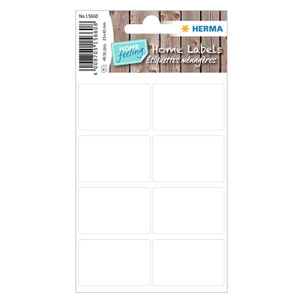 Universele etiketten wit (48 stickers) 25x40mm Universele etiketten wit (48 stickers) 25x40mm