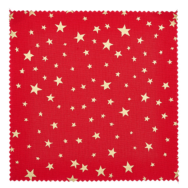 Stoffen doily sterren rood 120x120mm vierkant Stoffen doily sterren rood 120x120mm vierkant