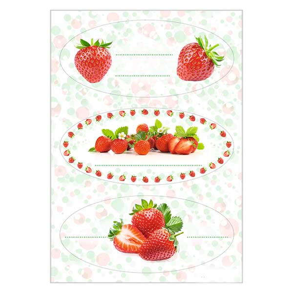Keuken etiketten "Aardbei" (12 stickers) Keuken etiketten "Aardbei" (12 stickers)