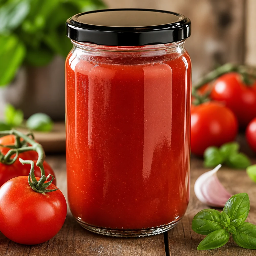555 ml glazen inmaakpot UniTwist BasicSeal, geschikt voor zelfgemaakte tomatenpassata