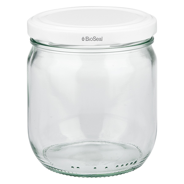425ml rond glas met BioSeal deksel wit UNiTWIST
