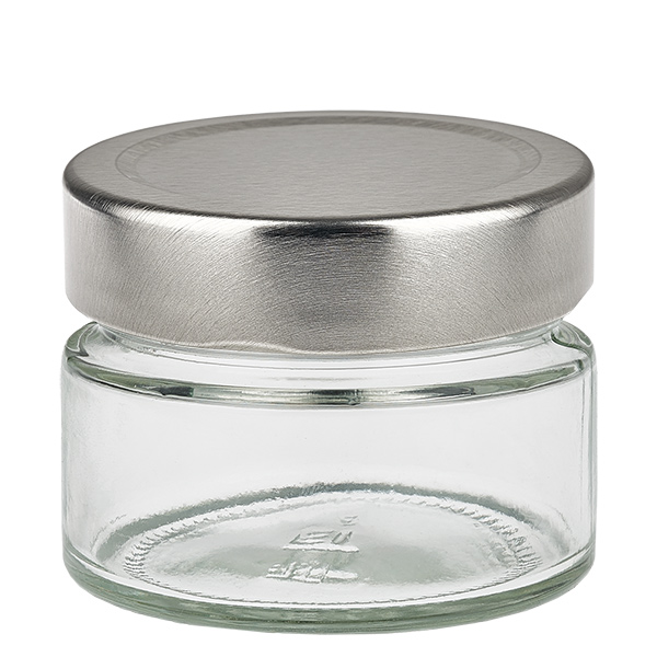 130ml rond glas met BasicSeal deksel zilver UNiTWIST 130ml rond glas met BasicSeal deksel zilver UNiTWIST