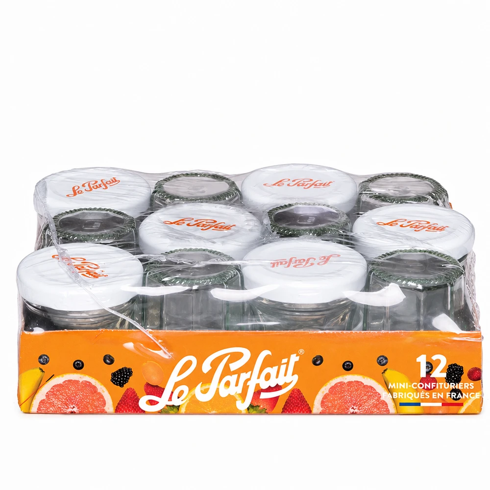 Le Parfait® Mini‑Jam 44 ml Ø48 mm pot Le Parfait mini confituurpotjes 44ml in een set van 12 met schroefdop in verkoopverpakking