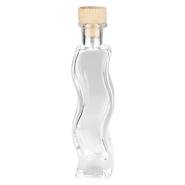 100 ml glazen fles Melissa met houten handgreepkurk UNiTWIST®
