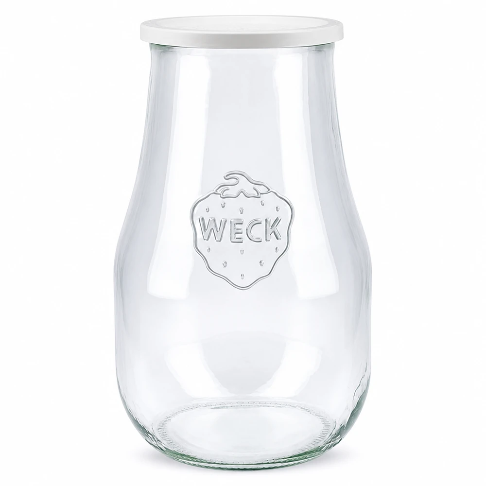WECK tulpenpot 2700ml met wit vershouddeksel RR100 inmaakpot voorraadpot transparant
