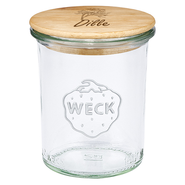 Houten dekselset "Dille" met WECK weckpot 160ml Houten dekselset "Dille" met WECK weckpot 160ml