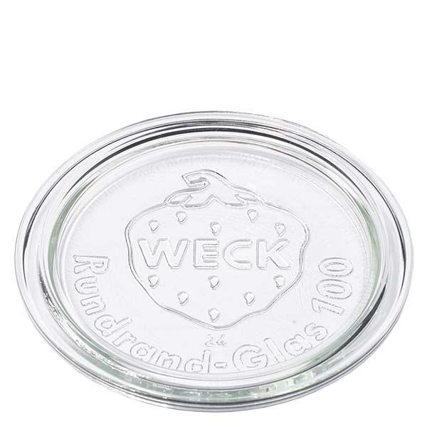 WECK glazen deksel RR100 WECK glazen deksel RR100 rond transparant met reliëflogo voor inmaakpotten en mason jars