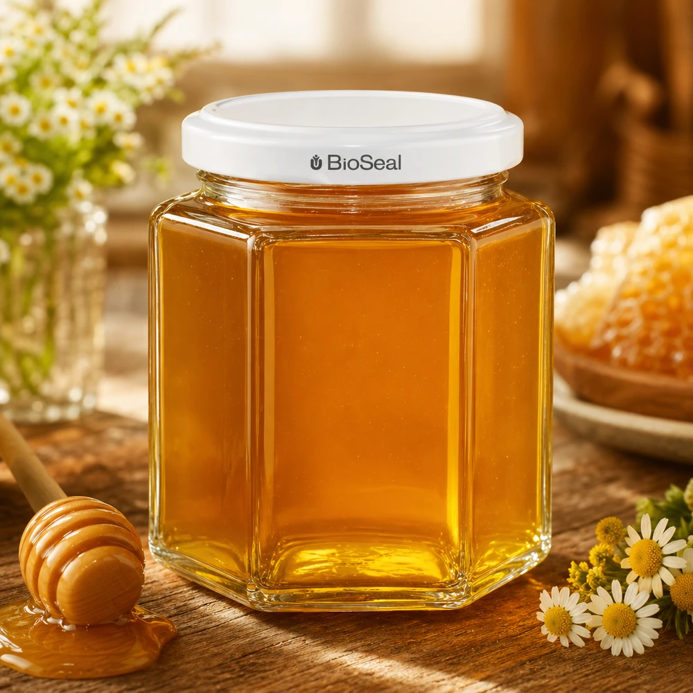 196ml hexaglas met BioSeal deksel wit UNiTWIST 196ml hexaglas met BioSeal deksel wit UNiTWIST