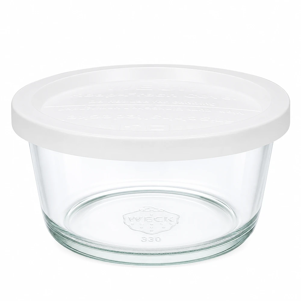 WECK Gourmetpot 450ml RR120 met wit deksel van helder glas voor het bewaren van levensmiddelen