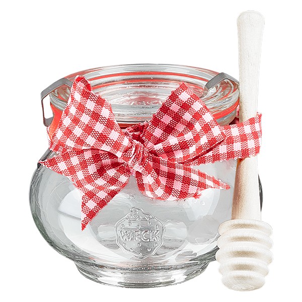 WECK juwelenpot 220ml compleet met honinglepel en strik