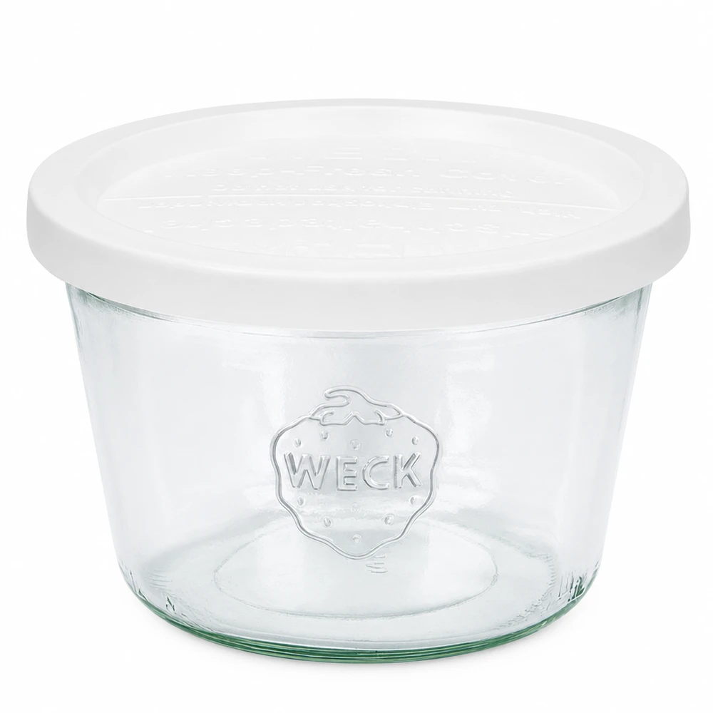 WECK 370 ml metselpot met wit deksel RR100 Heldere glazen pot voor conserveren en bewaren