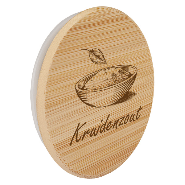 Houten deksel "Kruidenzout" voor WECK RR60 Houten deksel "Kruidenzout" voor WECK RR60