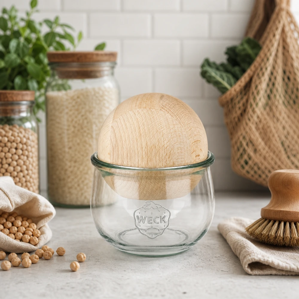 580ml tulpenglas WECK RR100 met houten bal