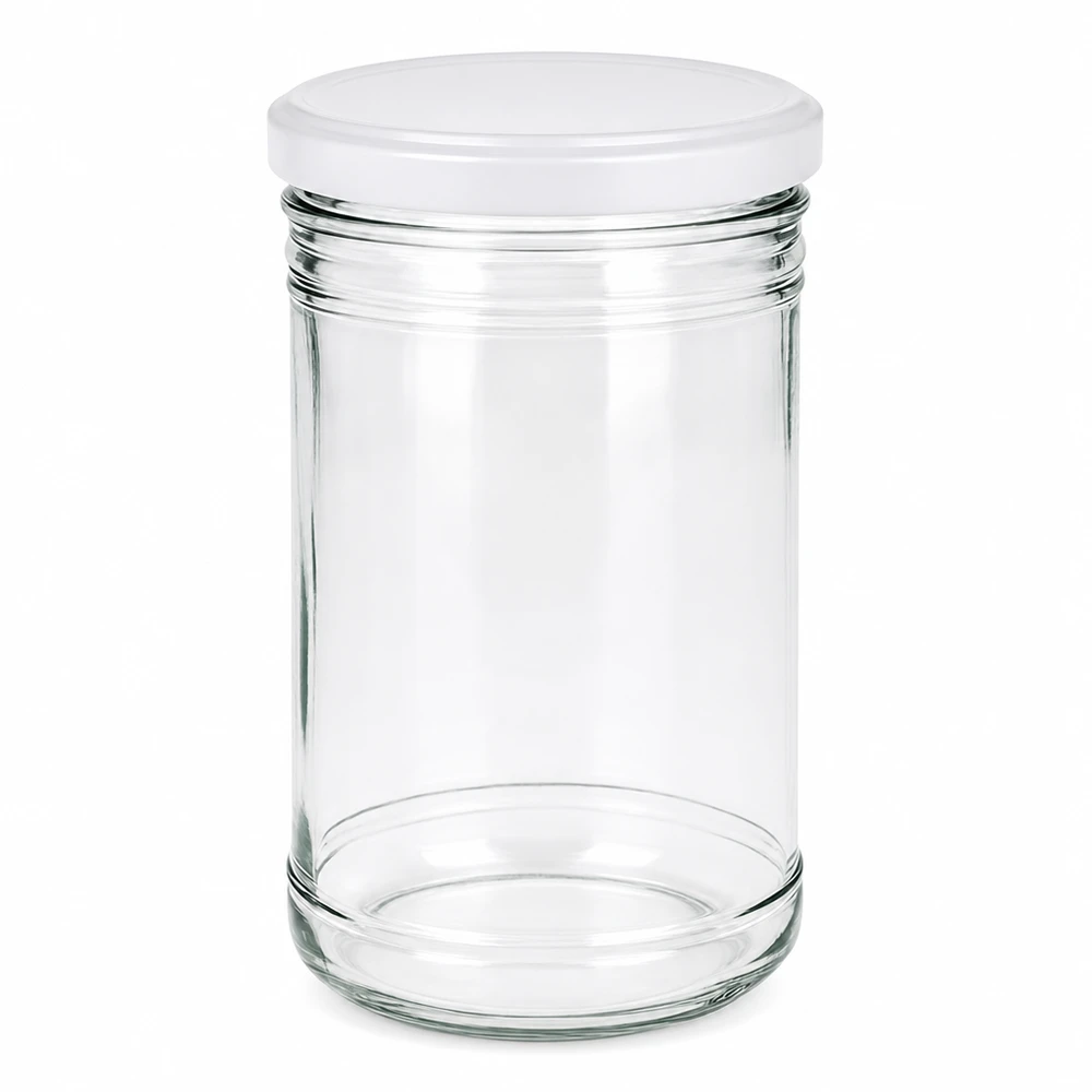 1053ml beker met BasicSeal deksel zilver UNiTWIST 1053ml mason jar met wit BasicSeal deksel transparant leeg UN gecertificeerd inmaakpot voorraadpot