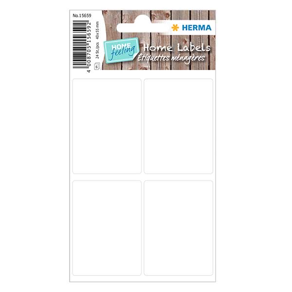 Universele etiketten wit (24 stickers) 40x55mm Universele etiketten wit (24 stickers) 40x55mm