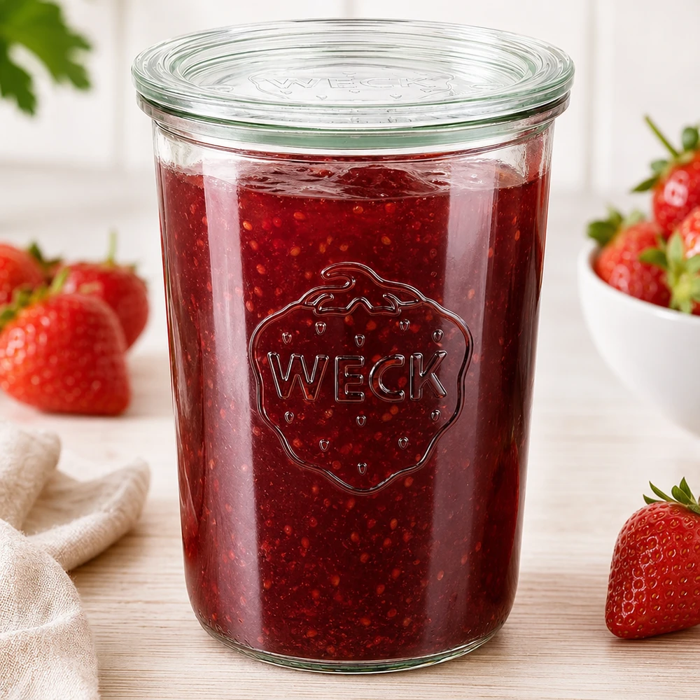 WECK RR100 glazen pot van 850 ml met glazen deksel WECK RR100 glazen pot van 850 ml met glazen deksel