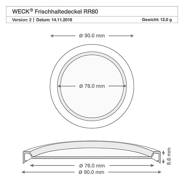 WECK vershoudend deksel RR80 WECK vershoudend deksel RR80