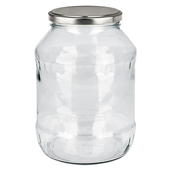 2650ml rond glas met BasicSeal deksel zilver UNiTWIST