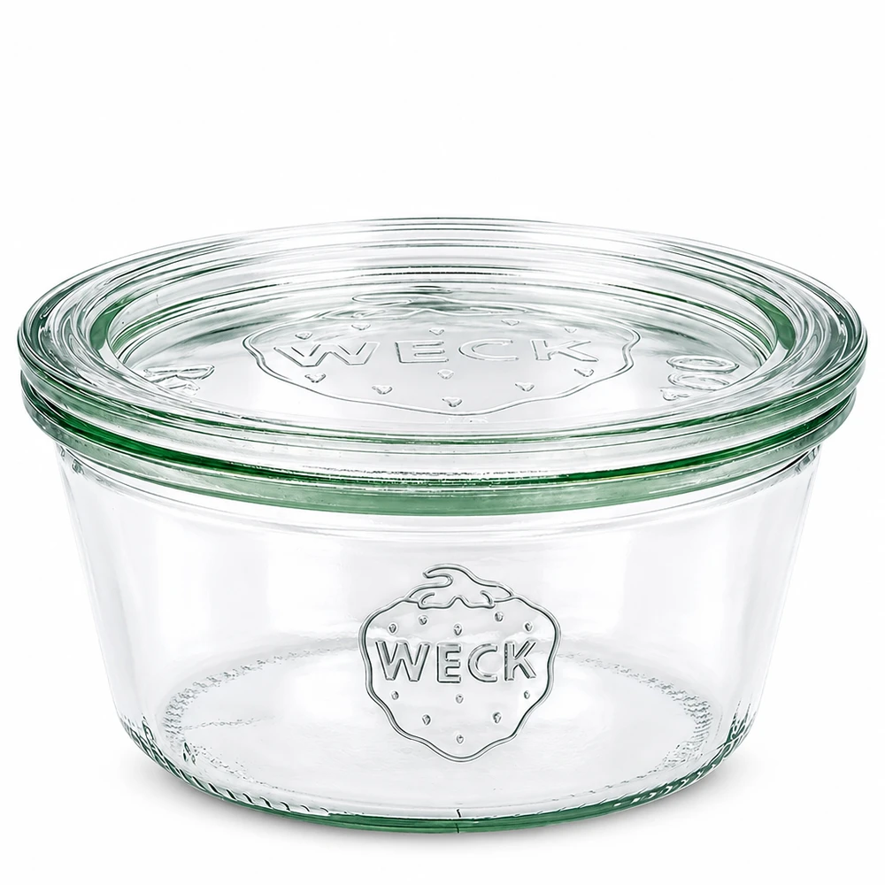 WECK tuimelpot 290ml laag met glazen deksel RR100 inmaakpot transparant voor conserveren en bewaren