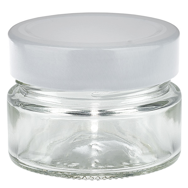 80ml rond glas met BasicSeal deksel wit deep UNiTWIST