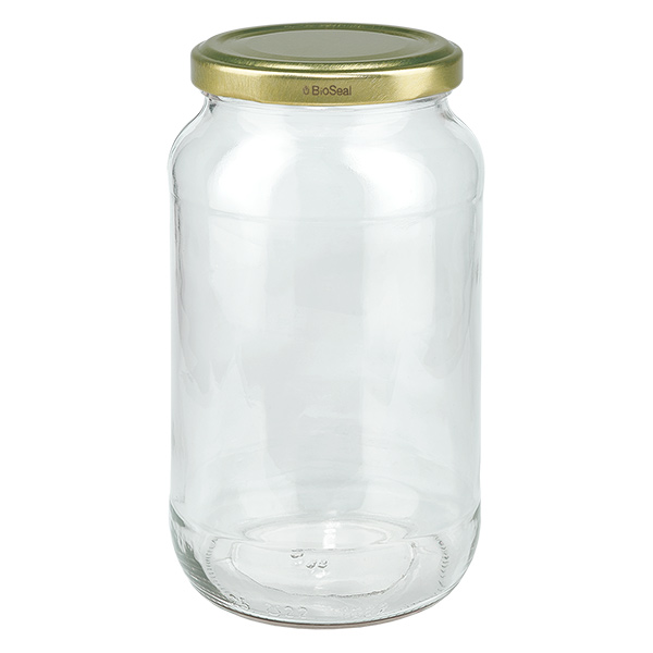 1062ml rond glas met BioSeal deksel goud UNiTWIST