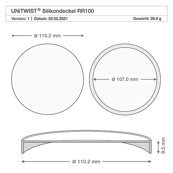 Siliconen deksel wit UNiTWIST voor WECK RR100