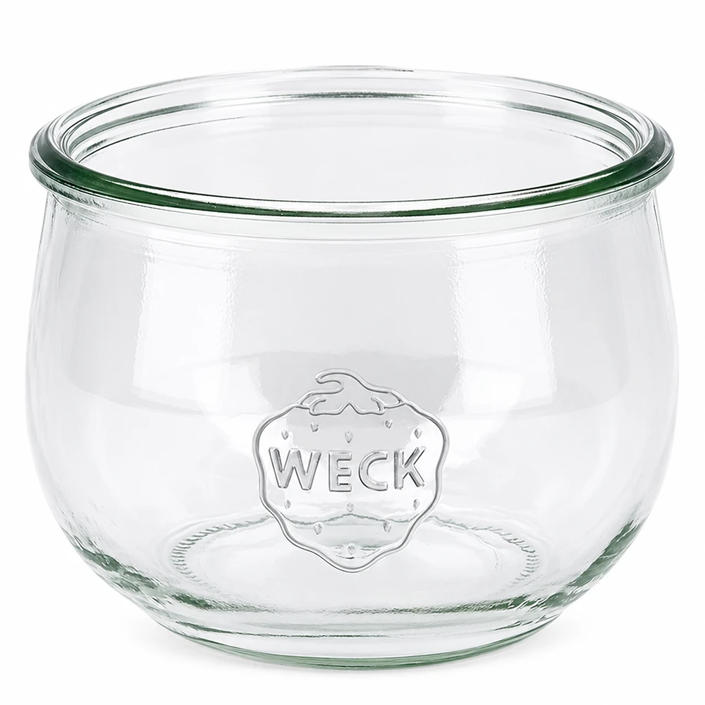 WECK RR100 tulpvormige pot van 580 ml 580ml WECK tulpenpot RR100 Inmaakpot van helder glas met WECK-logo en tulpvormige ronding