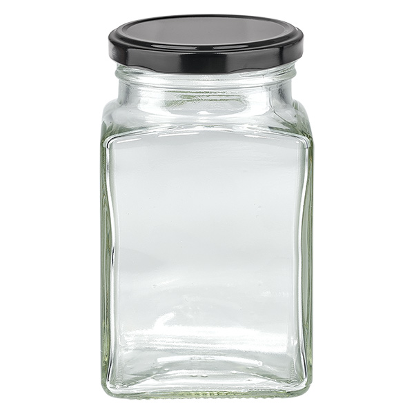 260ml tetraglas met BasicSeal deksel zwart UNiTWIST